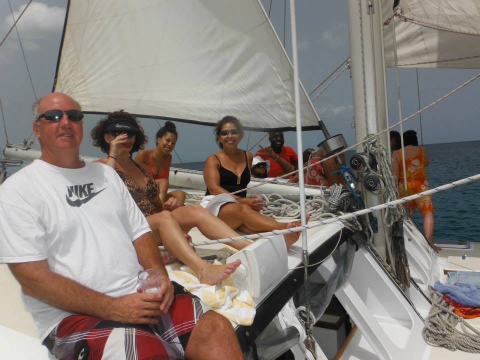 Barbados Tours | Pelican Explore Standard classic sunset catamaran cruise sailing along the Barbados coast